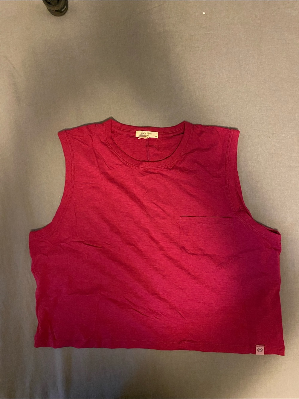 rag & bone Hot Pink Sleeveless Crop Tank